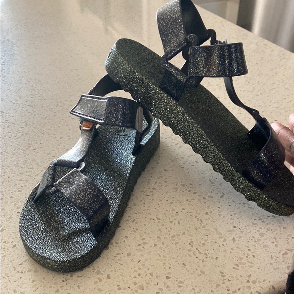 Glittery Black Sandals